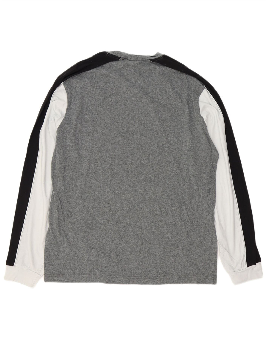 Campeão masculino gráfico top manga comprida grande cinza colorblock algodão
