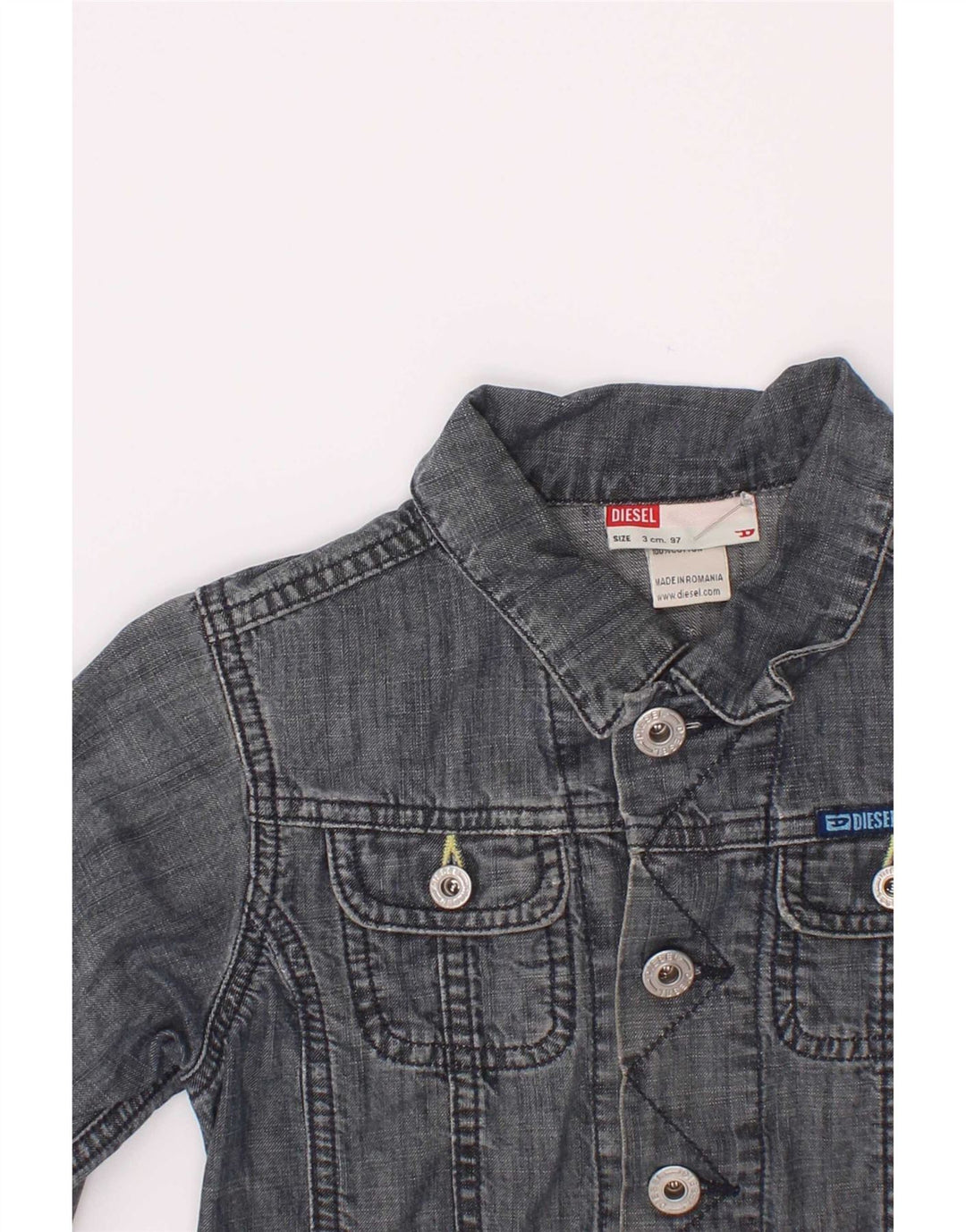 Diesel Jaqueta jeans masculina 2-3 anos algodão azul