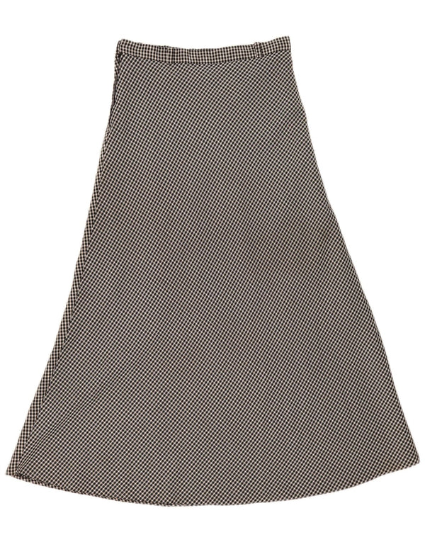 Saia midi feminina vintage EU 40 médio W30 preto guingão