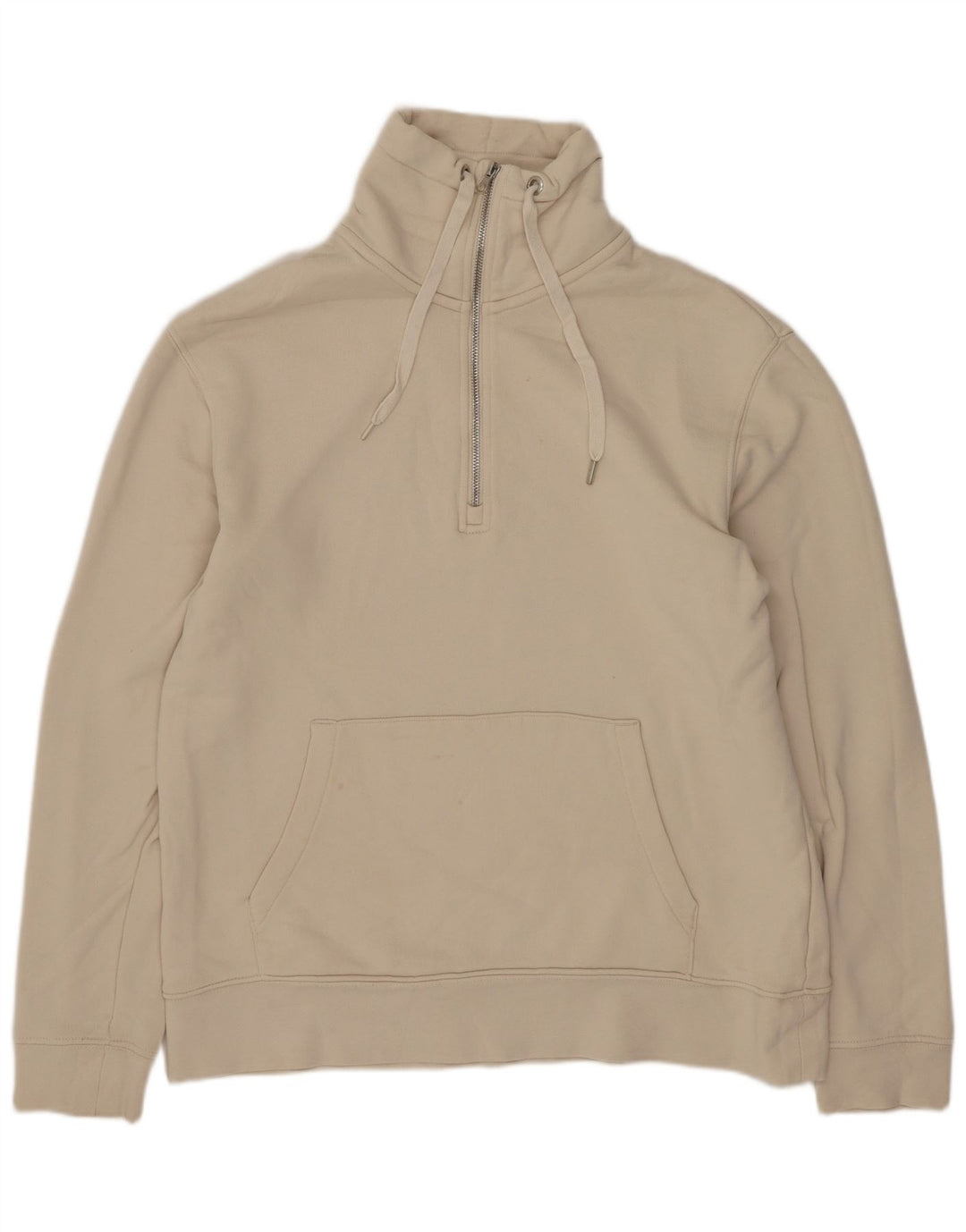 Zara moletom masculino com zíper e gola alta algodão bege médio