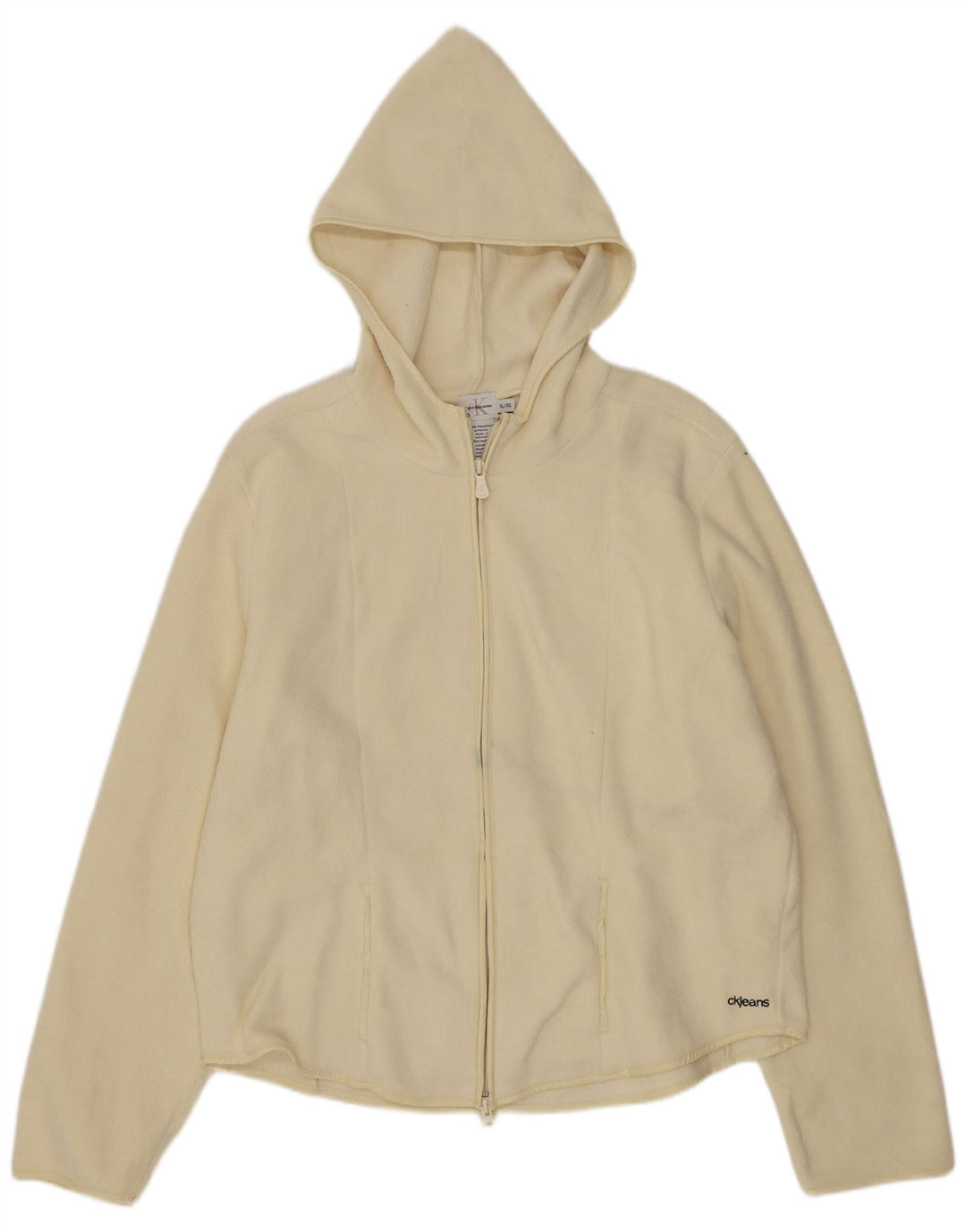 Jaqueta Calvin Klein Jeans Feminina de Lã com Capuz Reino Unido 18 XL Off White Poliéster