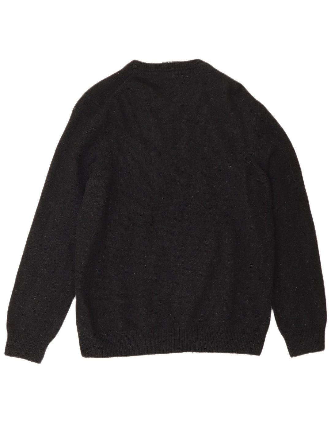 Suéter feminino Lyle & Scott com gola redonda, Reino Unido 16, grande, lã preta