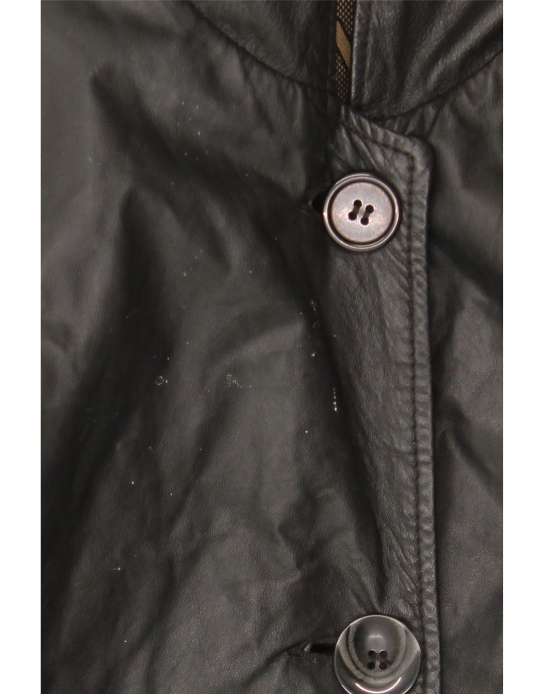 Casaco de couro com capuz feminino vintage IT 44 couro preto médio