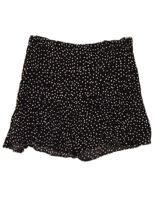 Zara Womens Skort UK 14 Viscose manchada preta média
