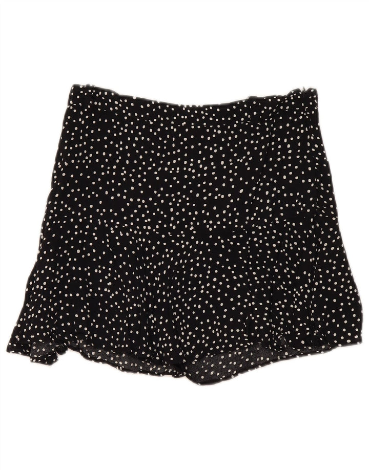 Zara Womens Skort UK 14 Viscose manchada preta média