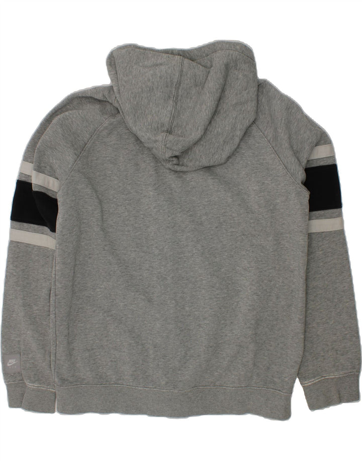 NIKE Boys Zip Hoodie Sweater 13-14 Years XL  Grey Colourblock Cotton Vintage Nike and Second-Hand Nike from Messina Hembry 