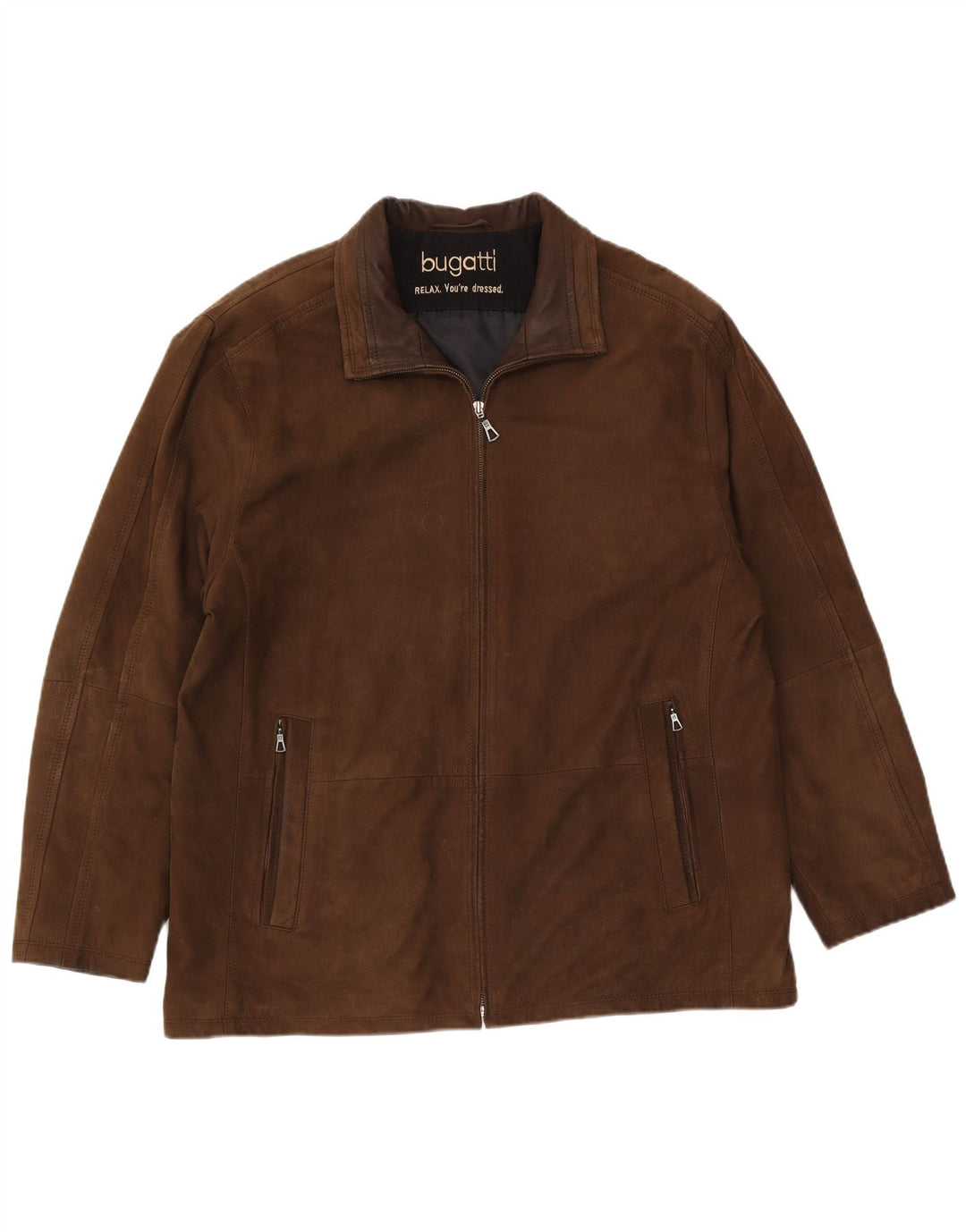Jaqueta de couro masculina Bugatti UK 38 couro marrom médio