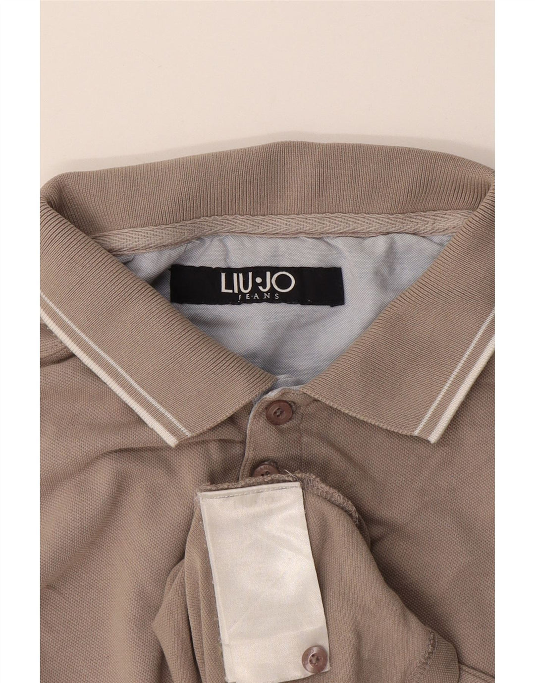 Camisa polo masculina Liu Jo algodão cinza médio