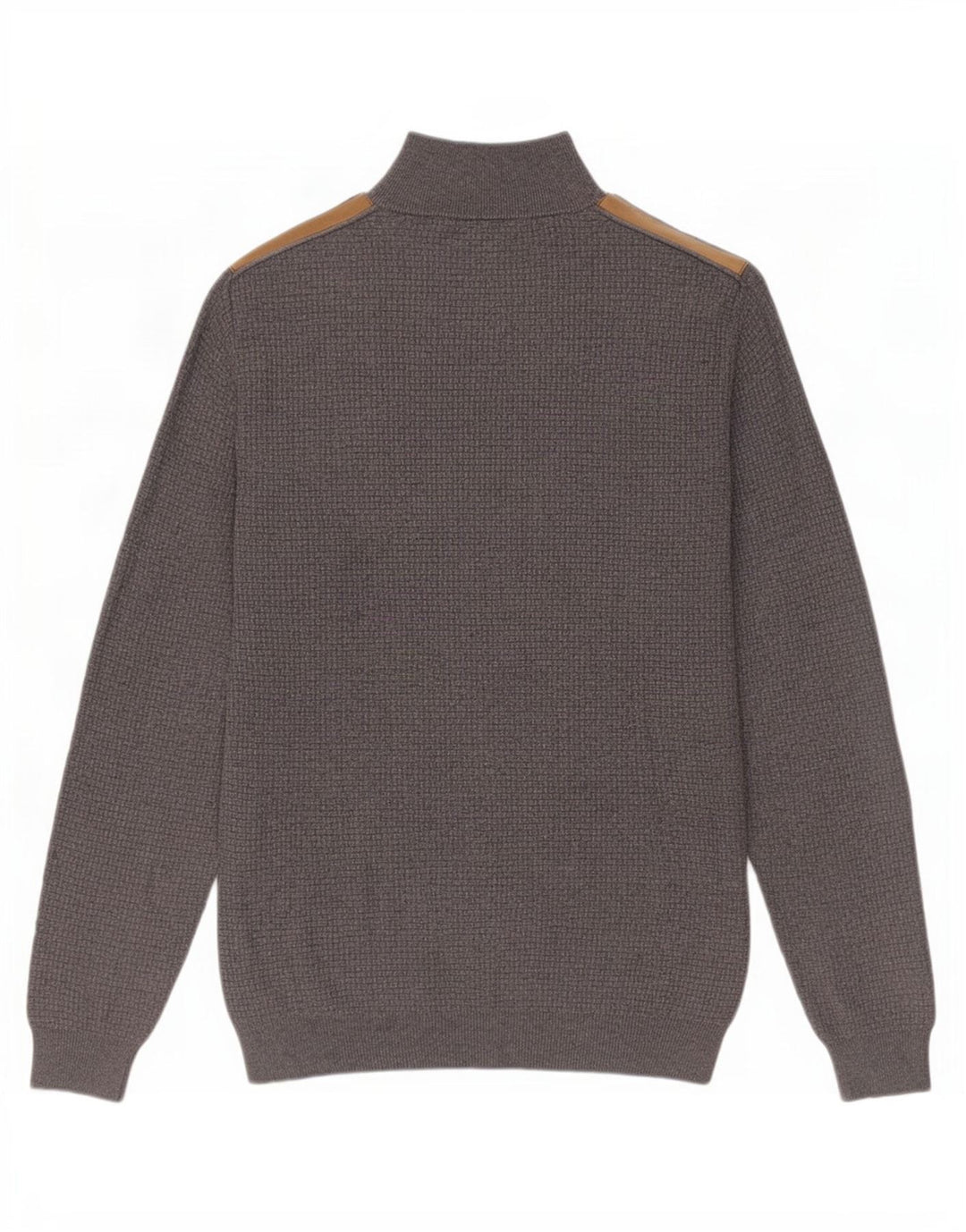 Suéter masculino Massimo Dutti com zíper e gola em algodão cinza médio