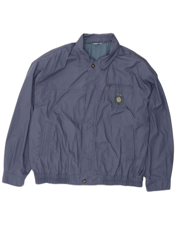 Jaqueta bomber masculina vintage IT 60 5XL poliéster azul marinho