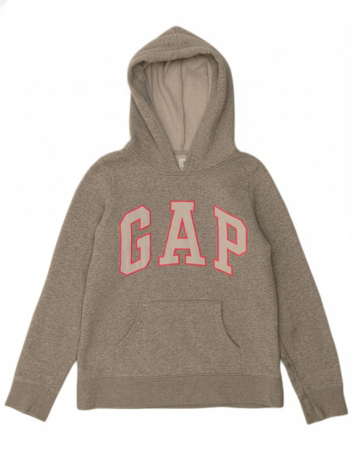 GAP Suéter gráfico feminino com capuz 11-12 anos XL algodão cinza