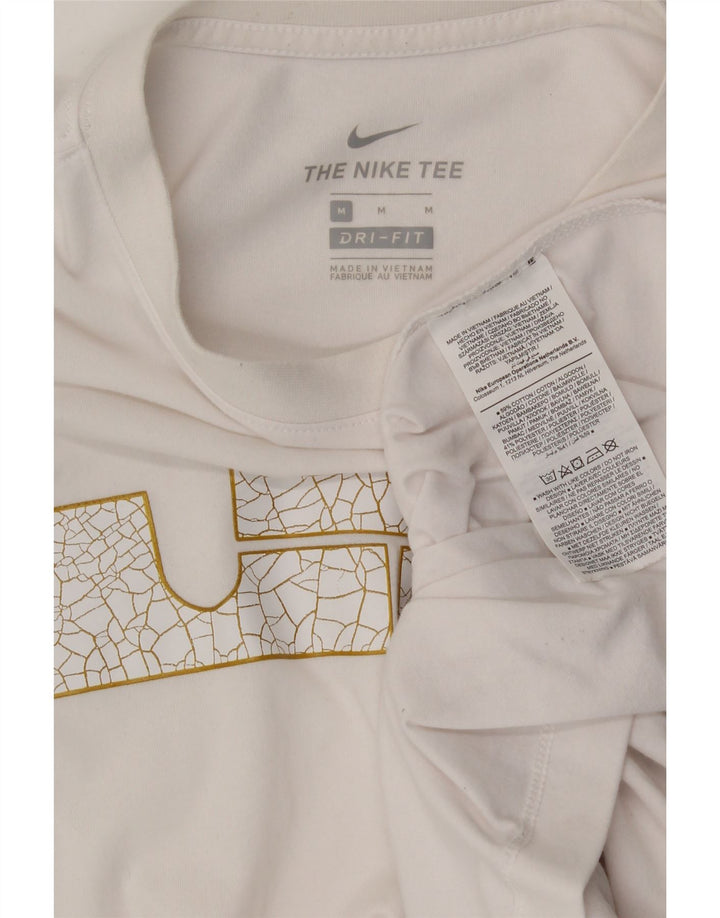 PUMA Masculino Dri Fit Graphic Top Manga Longa Médio Algodão Branco