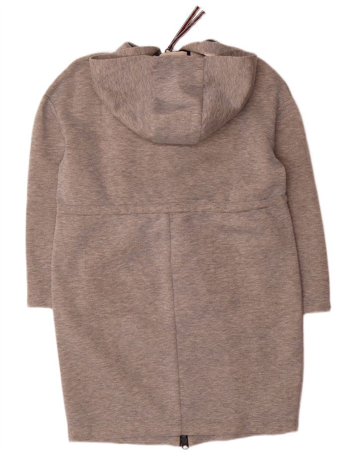 Sobretudo feminino oversized com capuz Max & Co. Reino Unido 10 pequeno cinza manchado modal