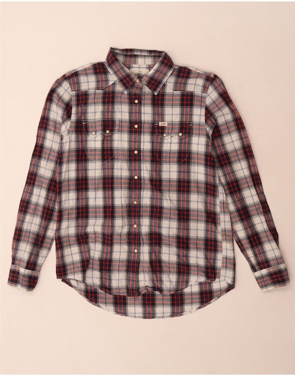 Camisa feminina Lee UK 14 algodão xadrez médio multicolorido