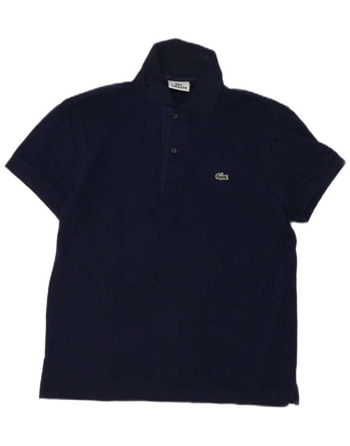 Camisa polo masculina Lacoste tamanho 3 pequeno algodão azul marinho