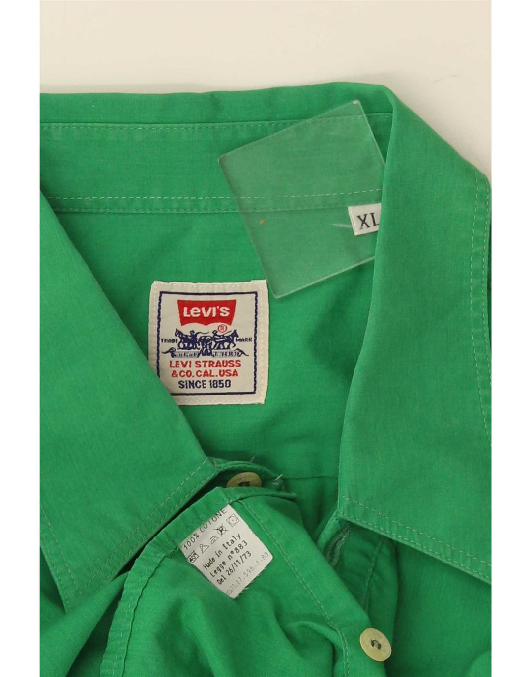Camisa masculina de manga curta Levi's XL verde algodão