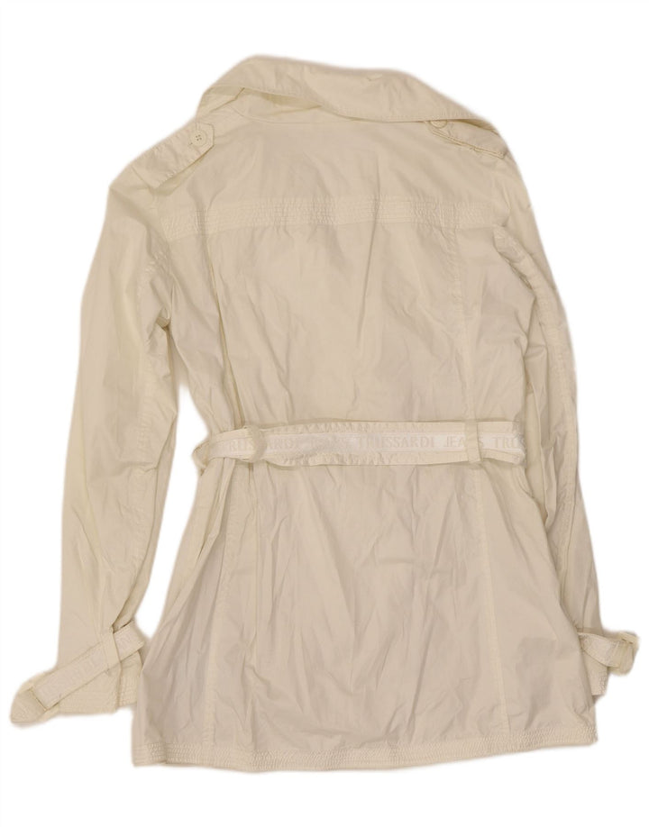Trench Coat feminino Trussardi Jeans IT 42 médio off white poliéster