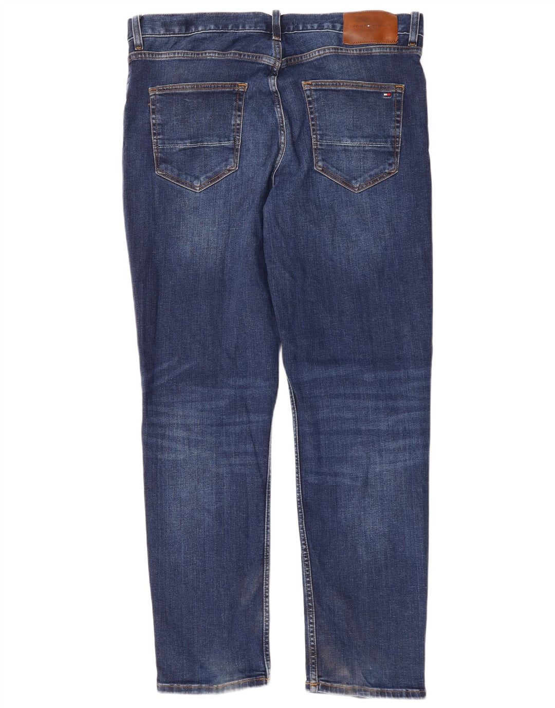 Tommy Hilfiger Masculino Denton Straight Jeans W36 L32 Azul Marinho Algodão