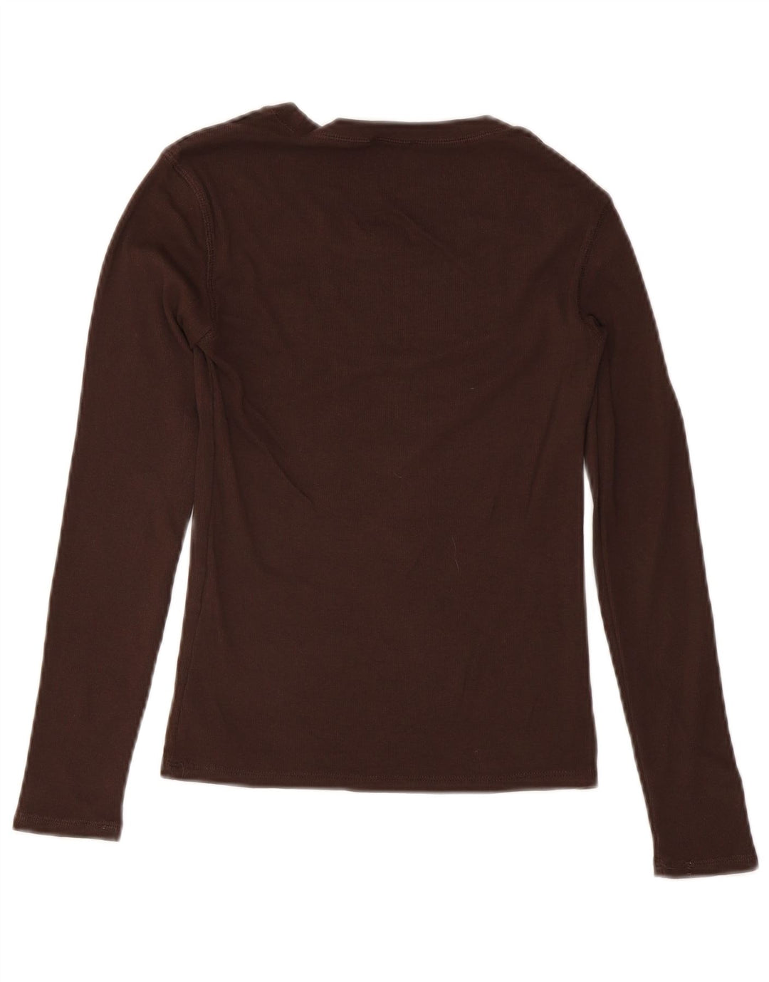 Top feminino Zara manga comprida UK 12 algodão marrom médio
