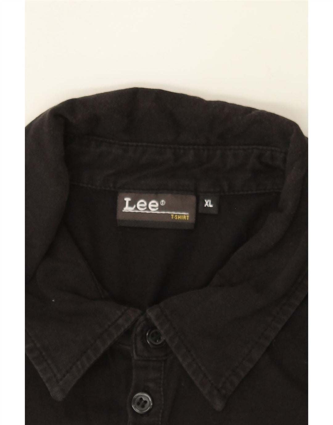 LEE Womens Graphic Polo Shirt UK 18 XL Black Cotton Vintage Lee and Second-Hand Lee from Messina Hembry 