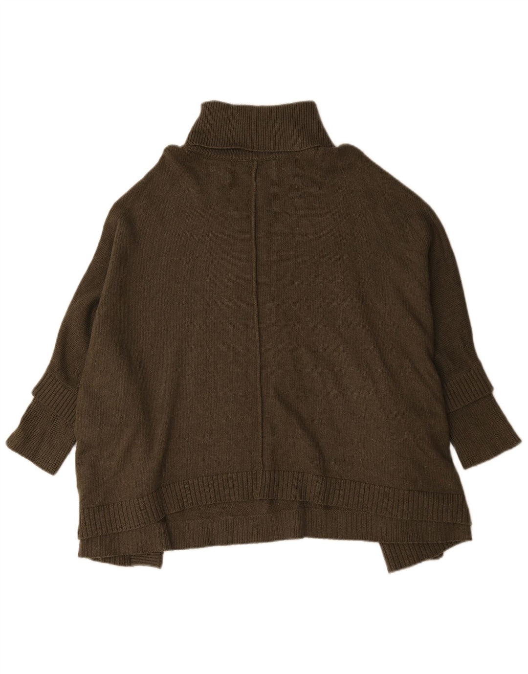 Poncho feminino Joules com gola alta e gola redonda, tamanho UK 14, viscose cáqui médio
