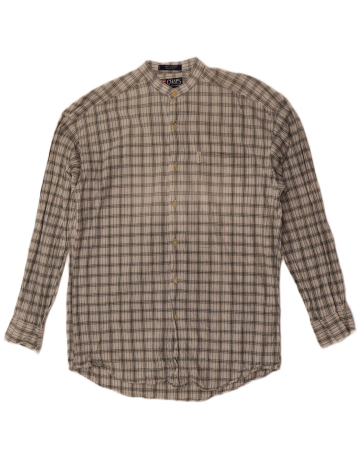 Camisa masculina Chaps Ralph Lauren média cáqui xadrez algodão