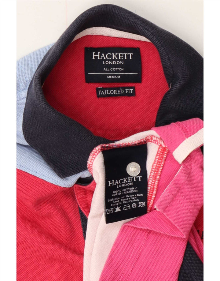 Camisa polo masculina de rugby Hackett Tailored Fit, bloco colorido médio multicolorido