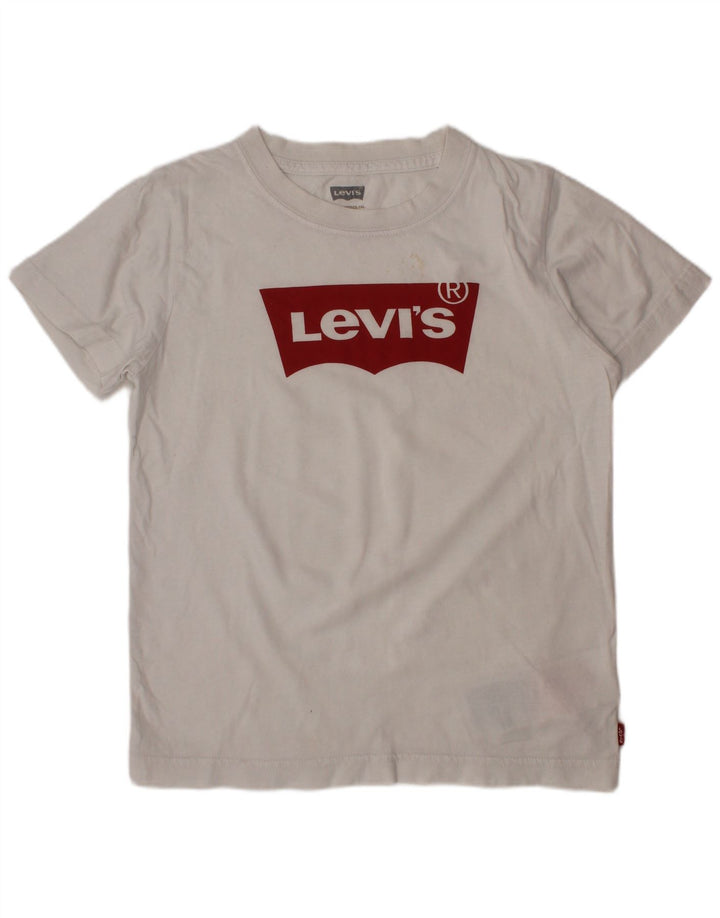 Camiseta gráfica LEVI'S Boys 7-8 anos algodão branco