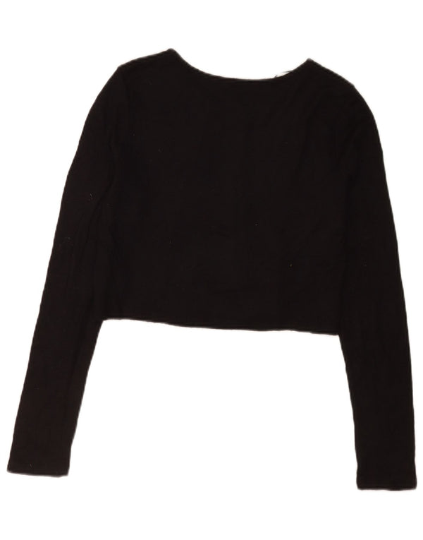 Suéter cardigã feminino Zara Reino Unido 12 viscose preta média