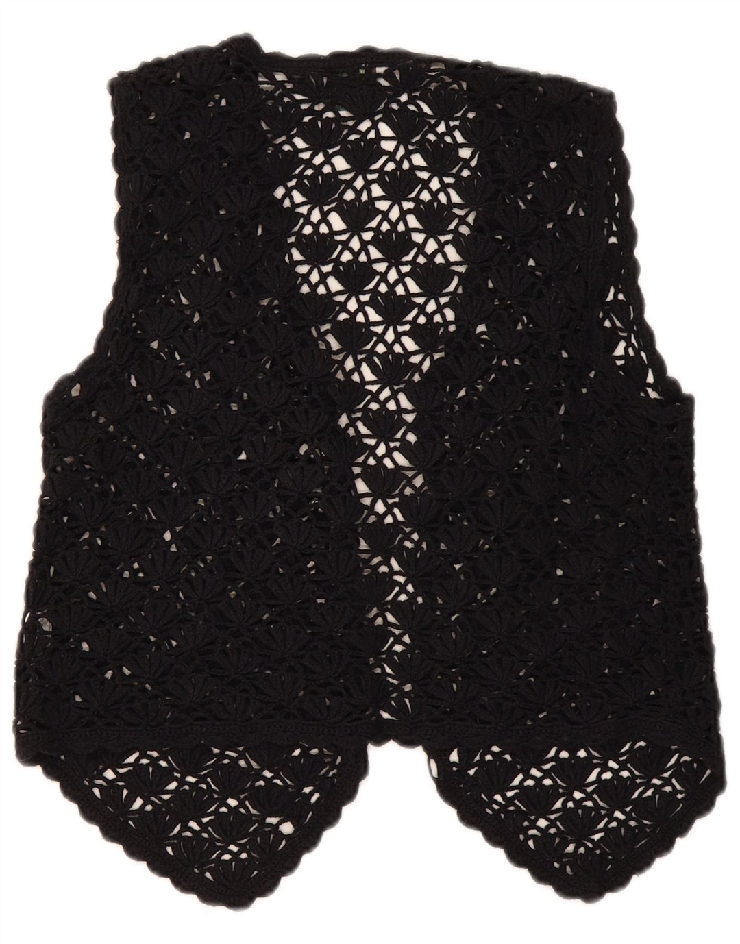 Cardigã feminino Premode Crop Crochet Top UK 12 algodão preto médio