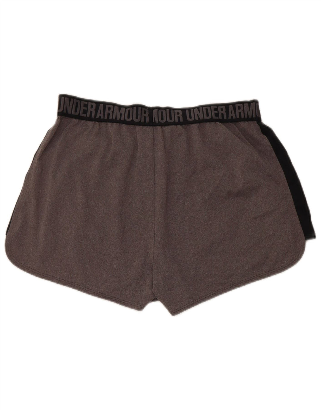 Shorts esportivos gráficos femininos Under Armour UK 14 bloco colorido cinza médio