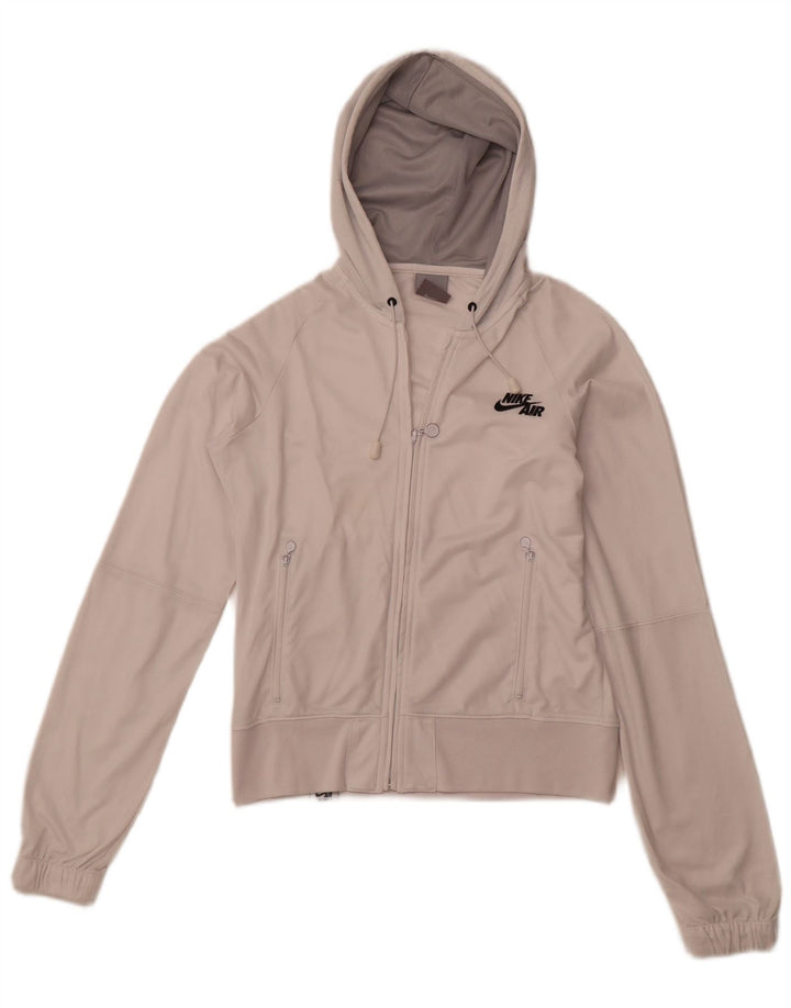 Suéter feminino Nike com capuz e zíper UK 10/12 médio branco