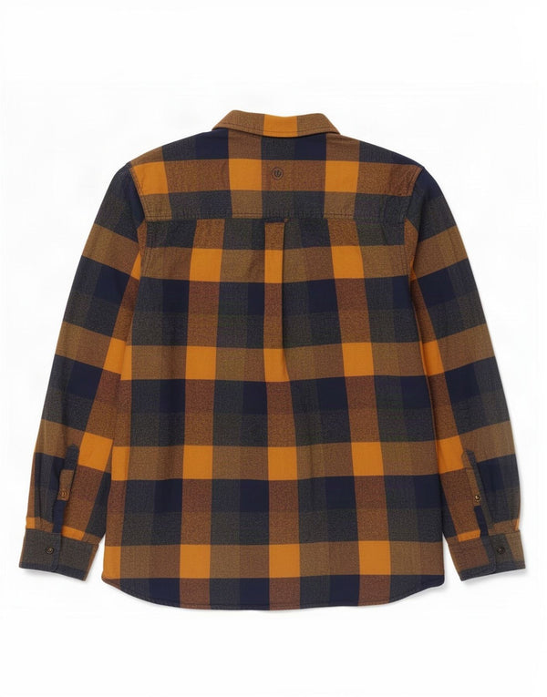Camisa masculina de flanela Fat Face XL algodão xadrez amarelo