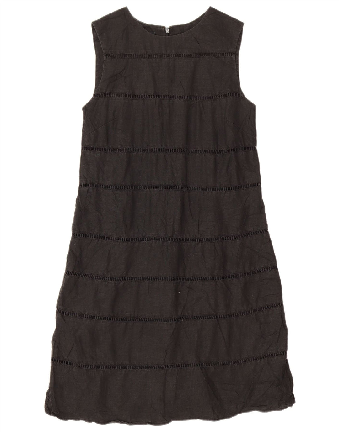 Vestido básico feminino sem mangas Hobbs UK 8 pequeno linho preto