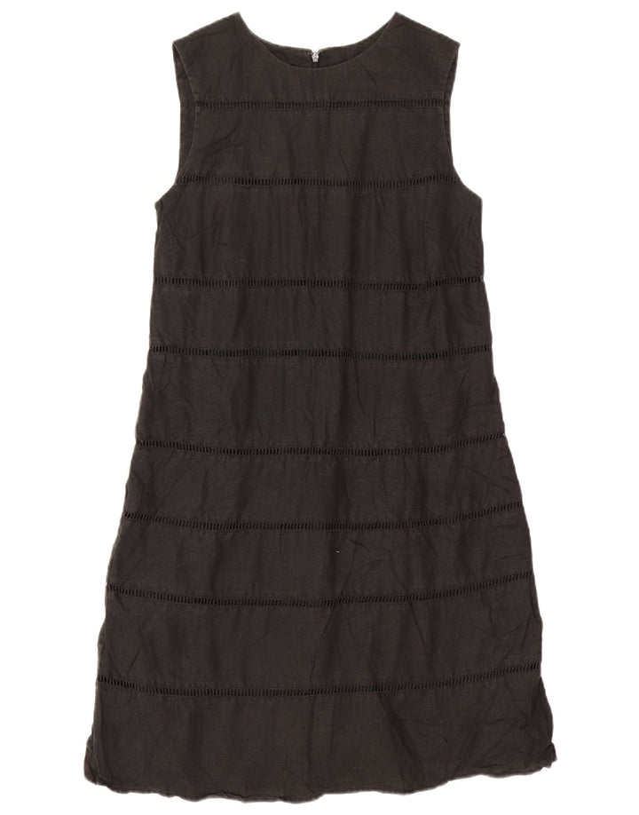 Vestido básico feminino sem mangas Hobbs UK 8 pequeno linho preto