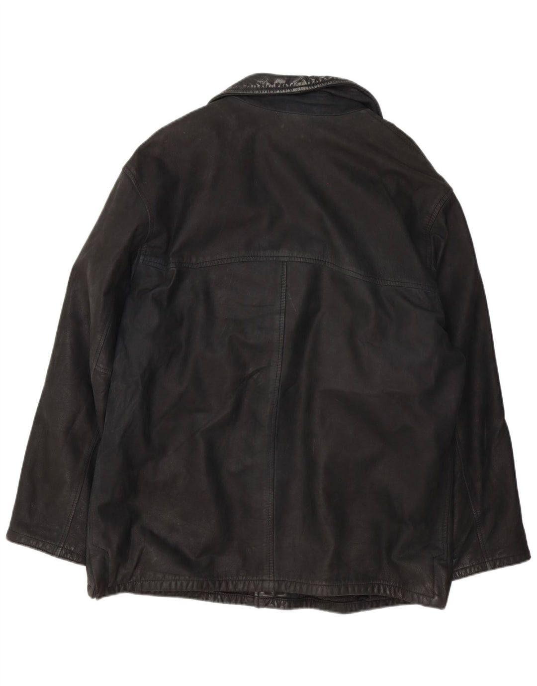 Jaqueta de couro masculina vintage UK 42 XL couro preto