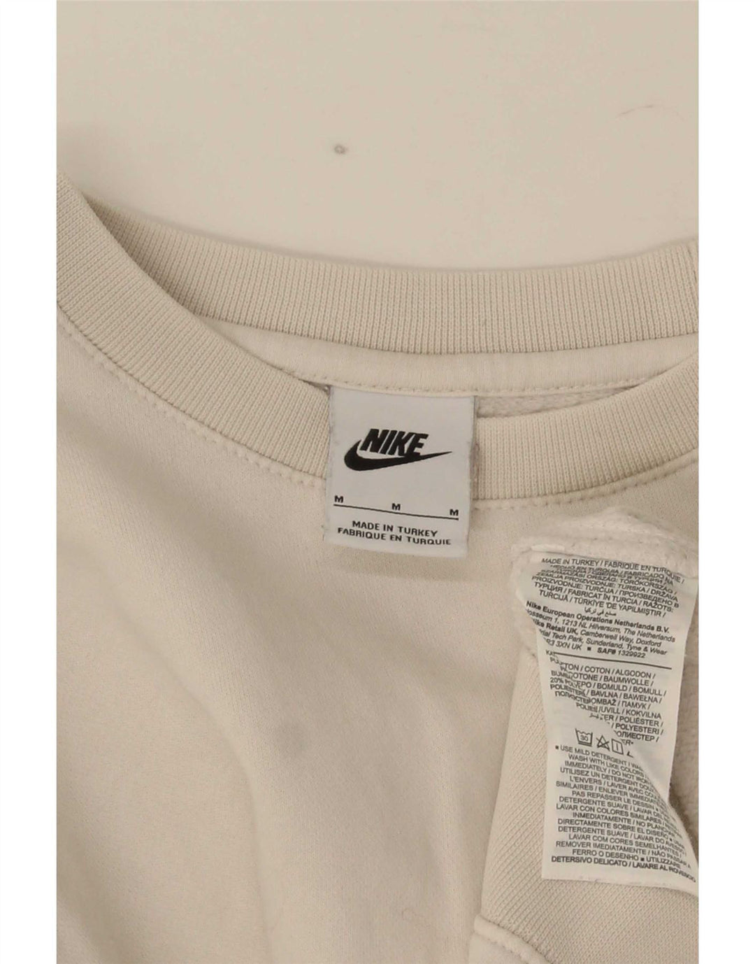 Nike masculino gráfico moletom jumper médio algodão branco