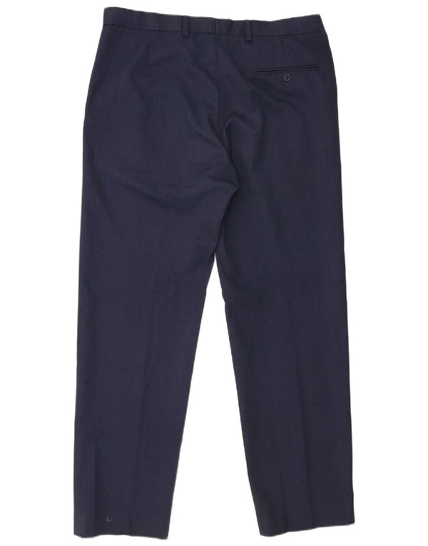 Calça masculina reta regular Marks & Spencer W36 L31 azul marinho