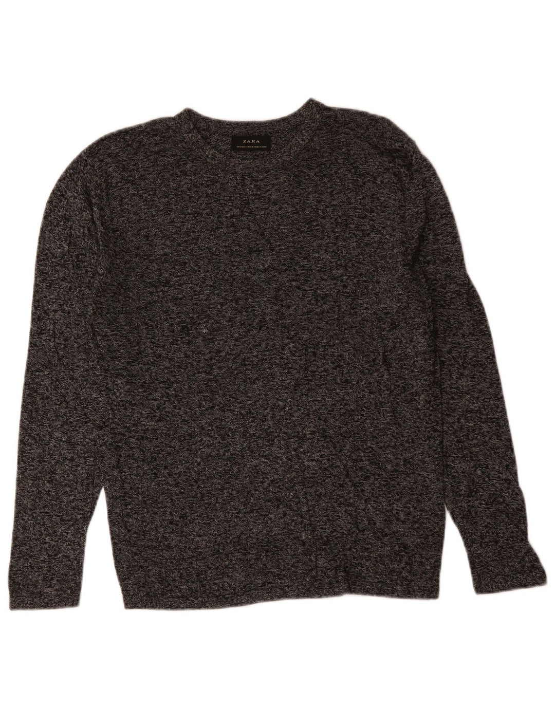 Suéter masculino ZARA com gola canoa pequeno cinza manchado
