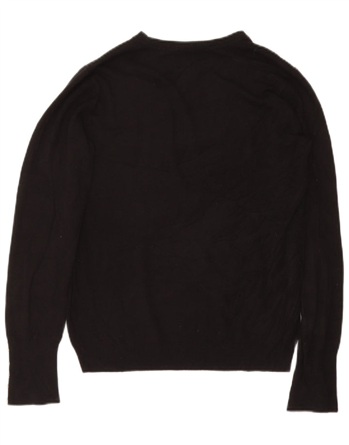 Zara Suéter feminino com gola redonda, Reino Unido 14, grande, preto