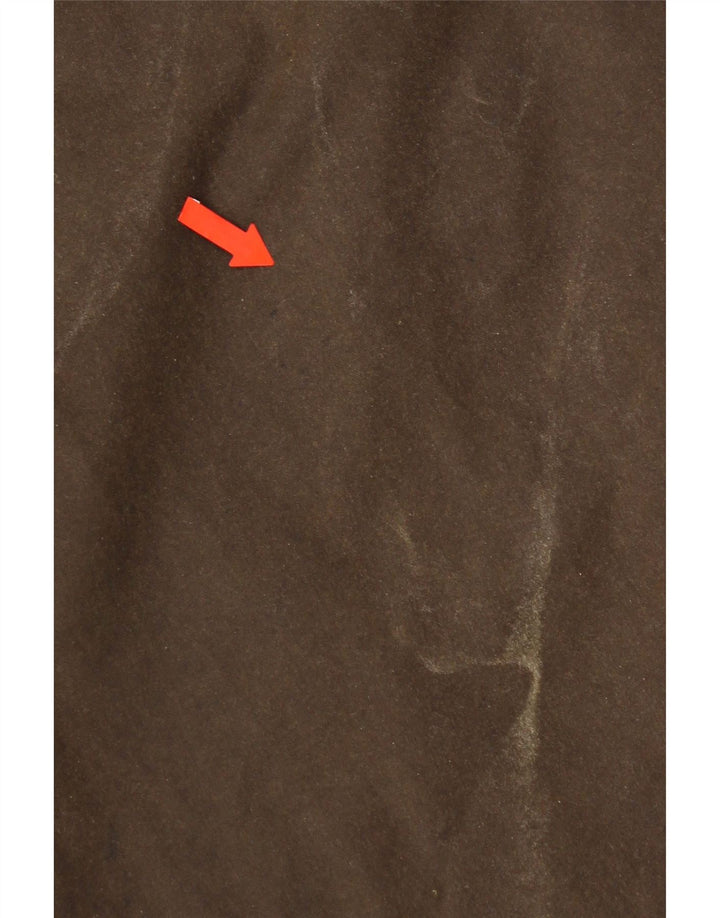 Sobretudo vintage masculino de algodão encerado UK 40 grande marrom