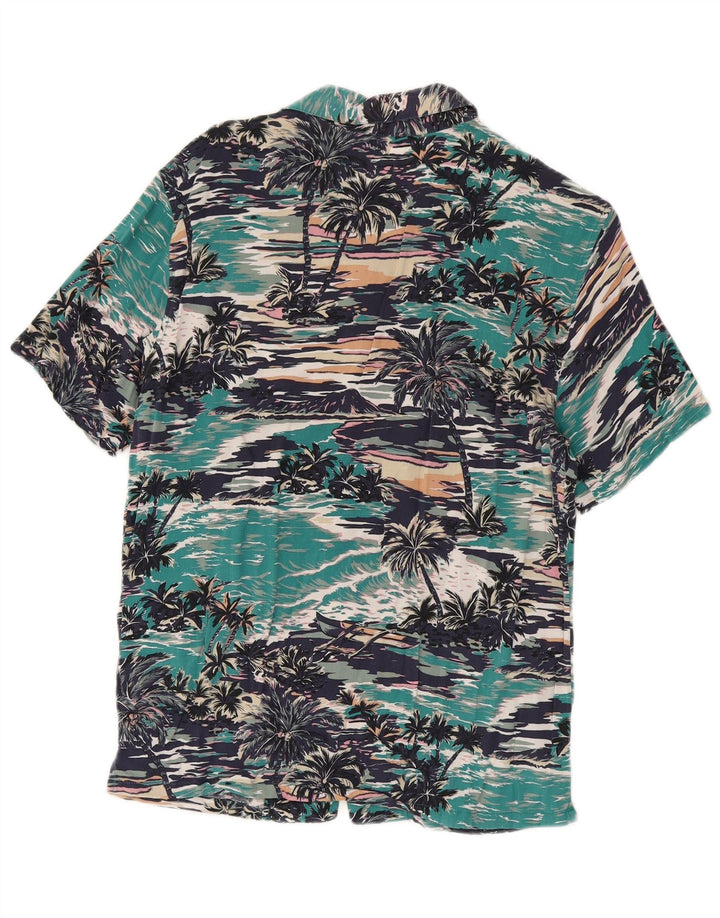 Camisa masculina havaiana de manga curta Pull & Bear viscose média multicolorida