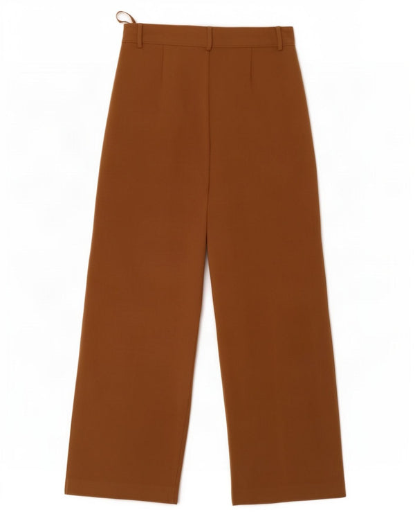 Calça casual feminina de cintura alta Marks & Spencer Reino Unido 12 médio W34 L32 bege
