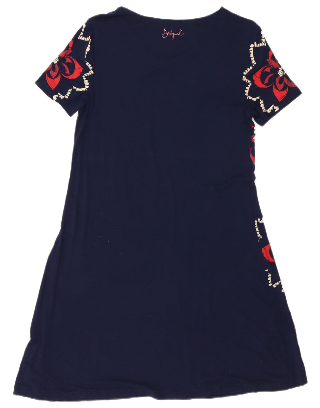 DESIGUAL Vestido feminino estampado em linha A Reino Unido 10 pequeno azul marinho floral