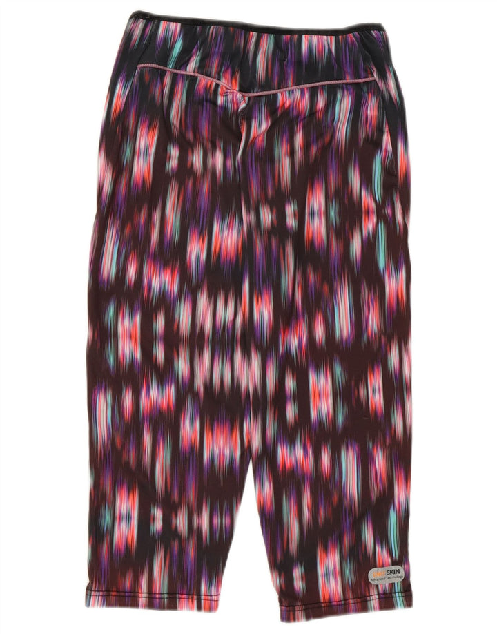 Arena Mulheres Abstrato Padrão Capri Leggings UK 10 Pequeno Multicolorido
