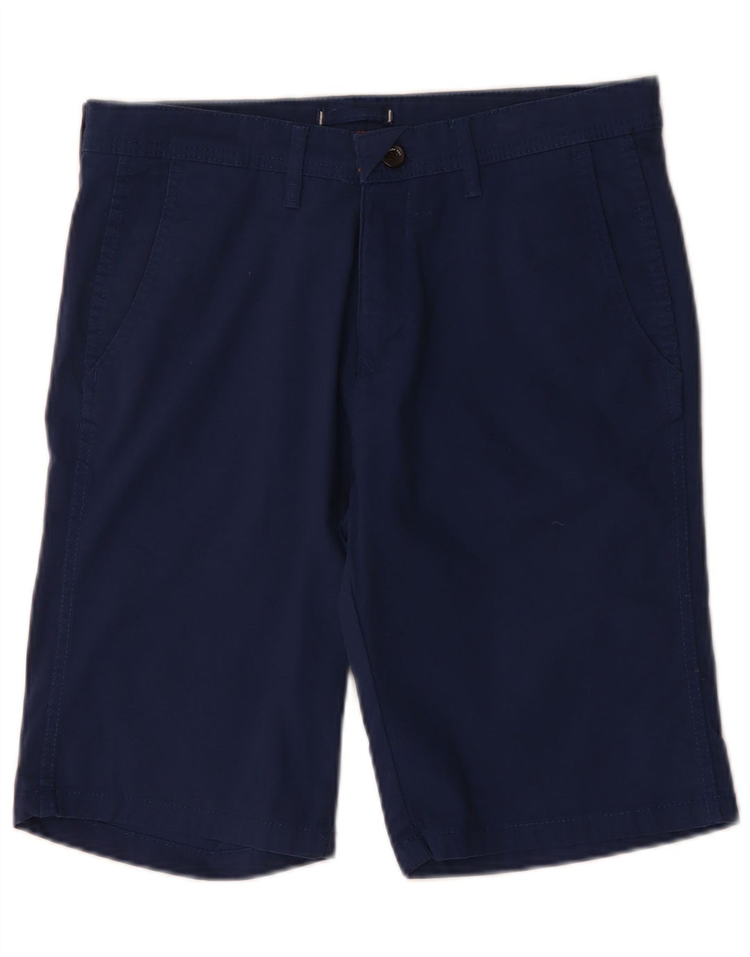 Zara Mens Chino Shorts EU 40 Médio W31 Azul Marinho Algodão