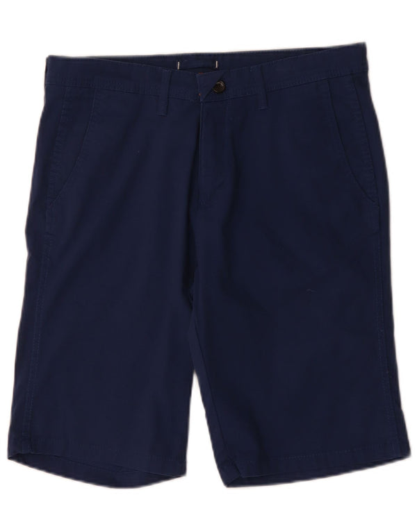 Zara Mens Chino Shorts EU 40 Médio W31 Azul Marinho Algodão