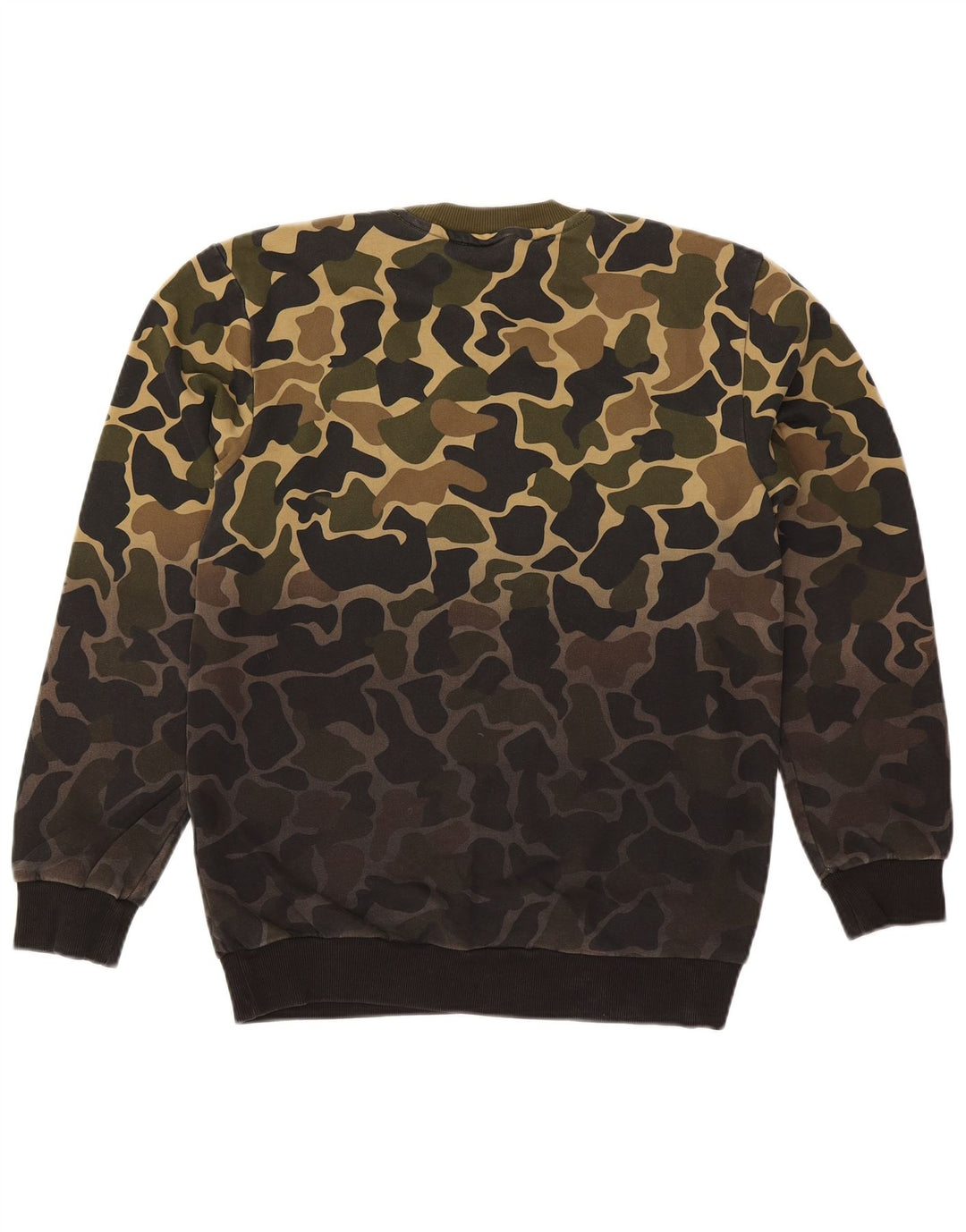 Adidas Mens Moletom Jumper Pequeno Cáqui Camuflagem Algodão