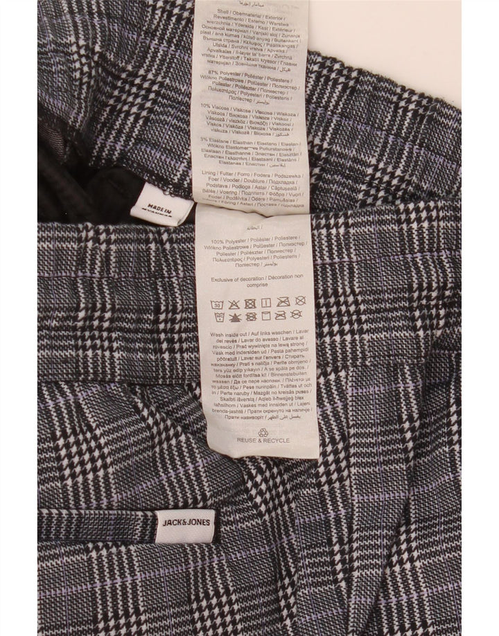 Shorts Chino Masculino Jack & Jones Pequeno W29 Poliéster Xadrez Cinza
