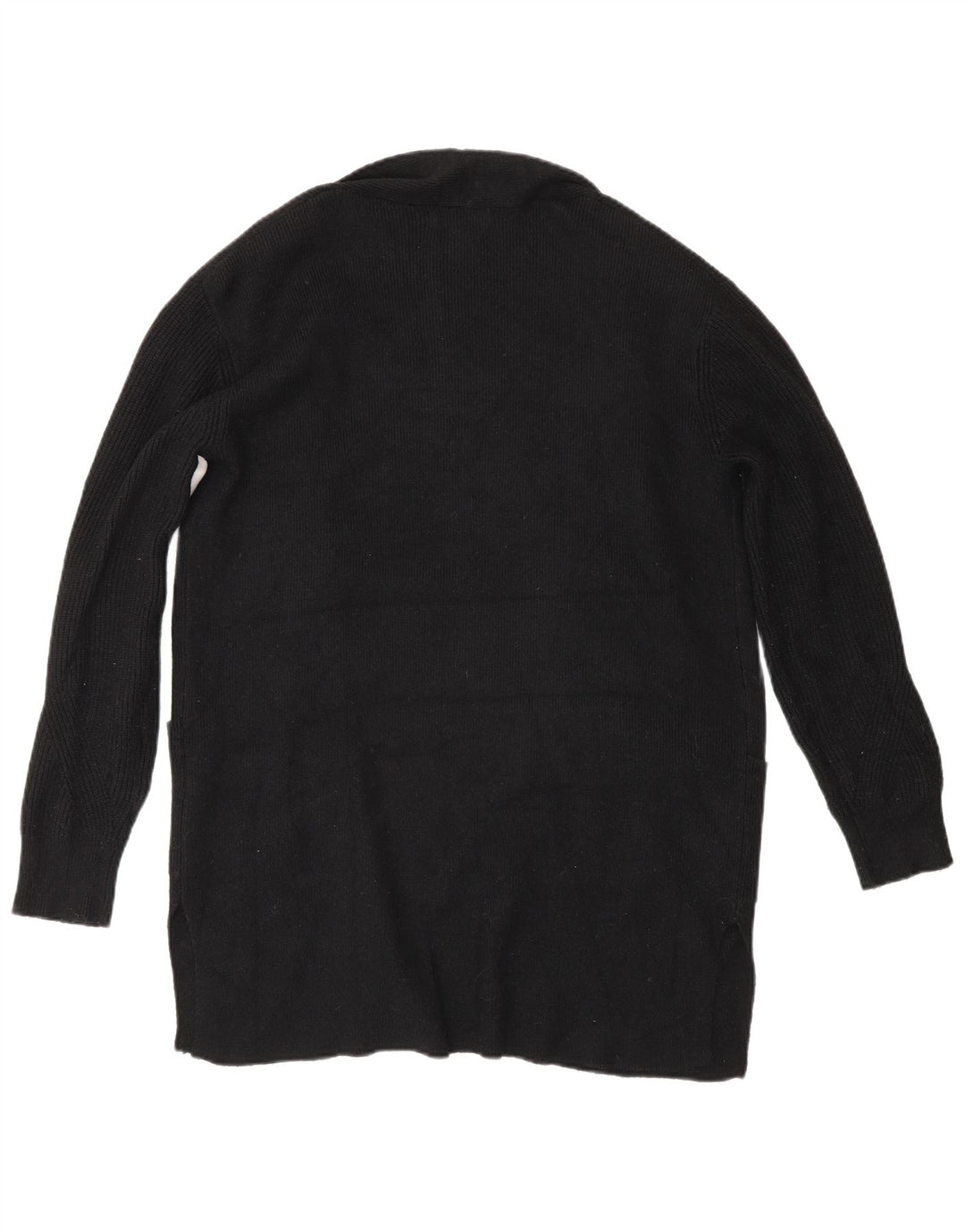 Suéter cardigã feminino Longline Marks & Spencer Reino Unido 10 pequeno preto